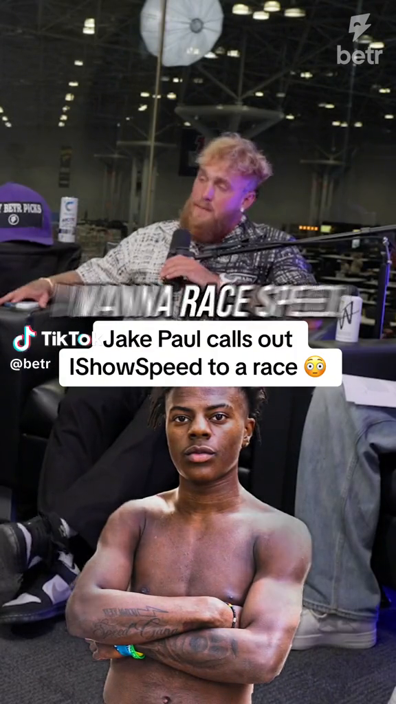 Jake Paul vs Speed in a 40 yard dash 👀 #jakepaul #ishowspeed #speed #race #michaelrubin #garyvee