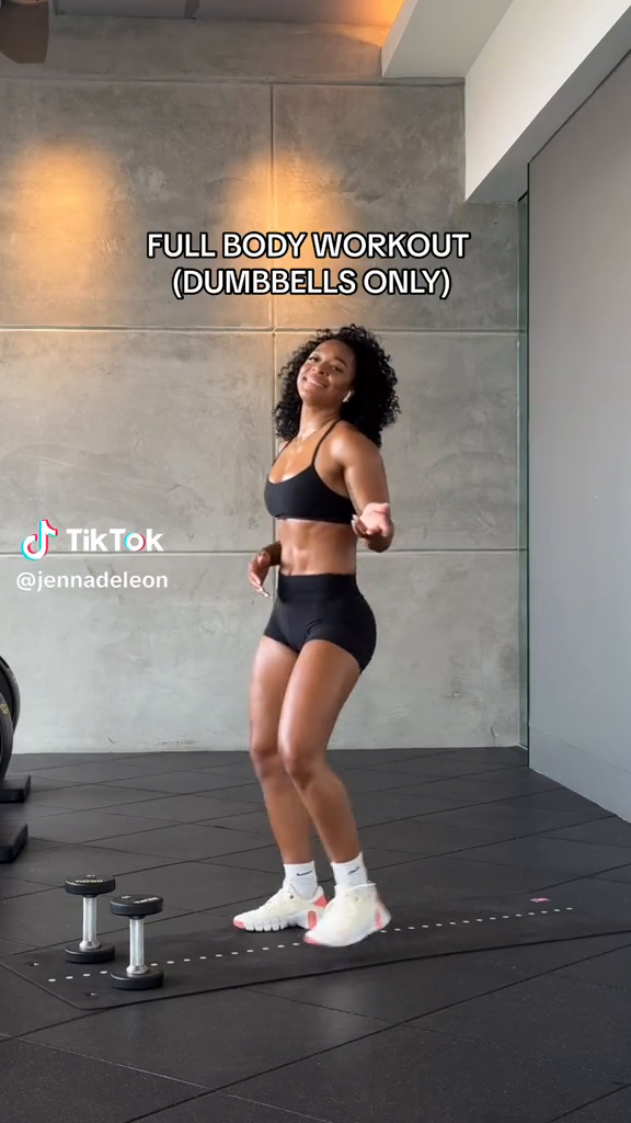 MUST TRY FULL-BODY WORKOUT (DUMBBELLS ONLY)💪🏾 With this workout all you need is a pair of Dumbbells.