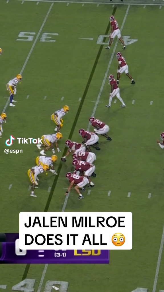 #jalenmilroe #alabama #touchdown #quarterback